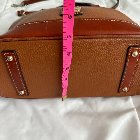 Dooney & Bourke Dome Tan/Brown Satchel Shoulder Bag Cross Body Pebbled Leather - Picture 7 of 12
